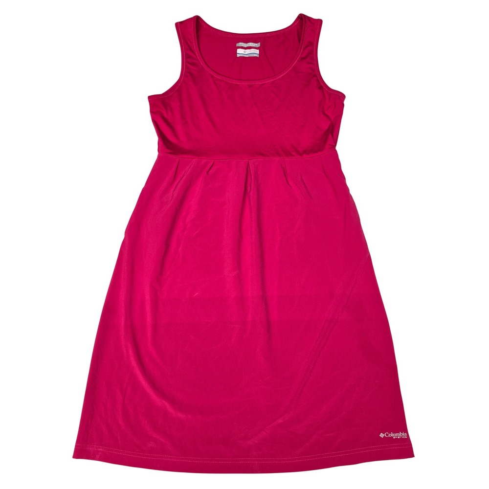 Columbia PFG Freezer Dress Pink Omni-Freeze Sleeveless Empire Waist Womens Small